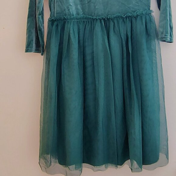 New Wonder Nation Velour and Tulle dress in green(Large plus 10-12 size) - Picture 2 of 7